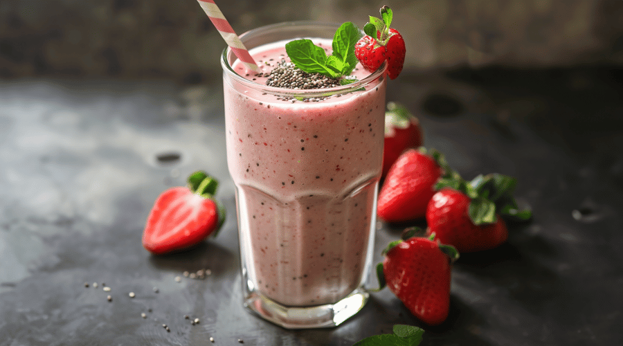 proteïne smoothie aardbei
