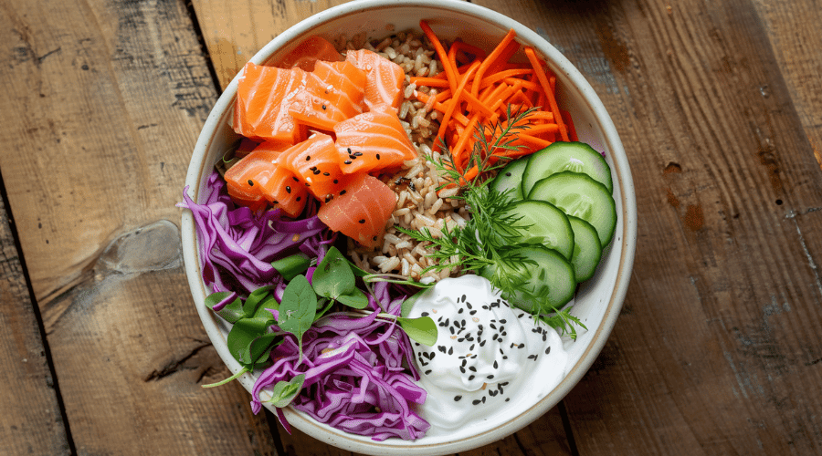 Gezonde Zalm Salade bowl