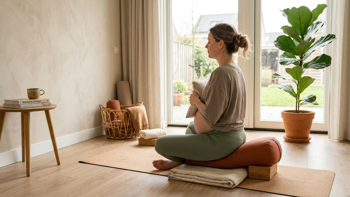 Hero-beeld bij de blog "Zwangerschap yoga: veilig bewegen in elk trimester".